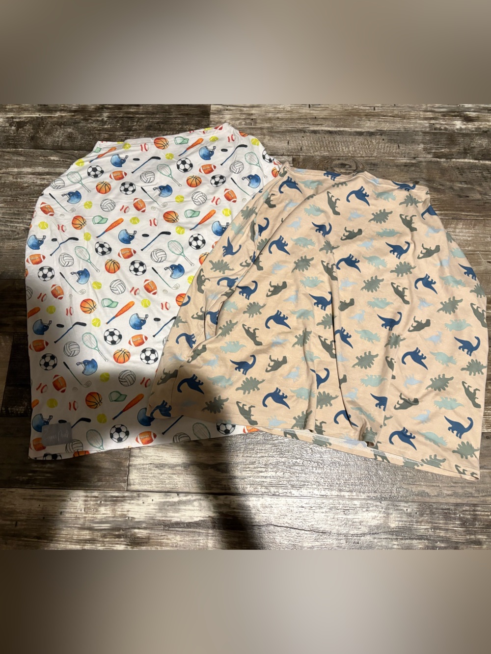 Car Seat or Nursing Covers Copper Pearl Sports and Dinosaurs